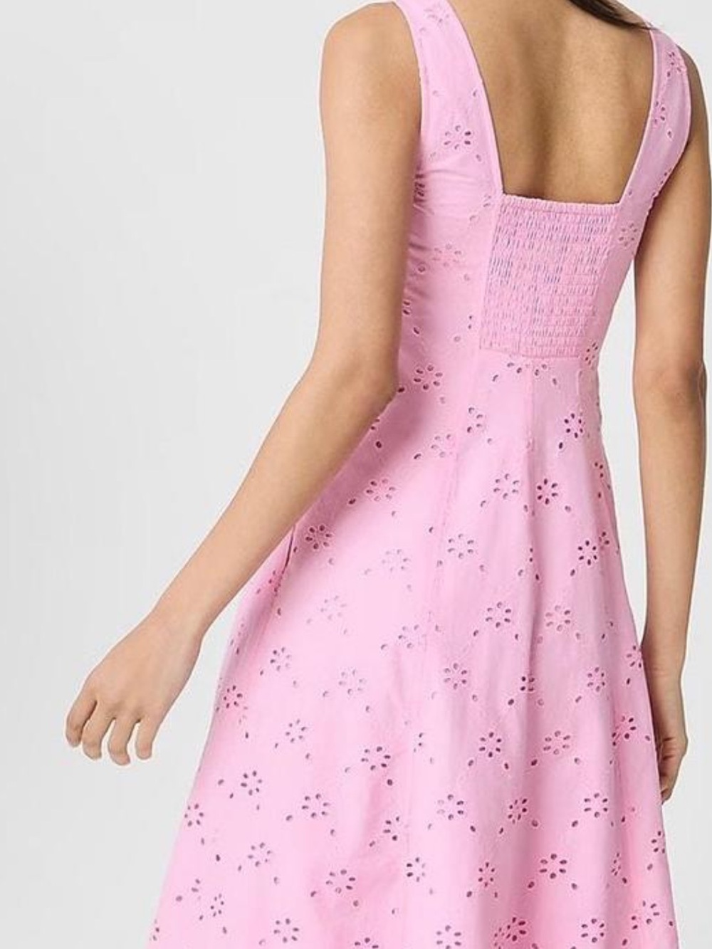 J. Crew Pink Eyelet Midi Dress - Picture 4 of 7